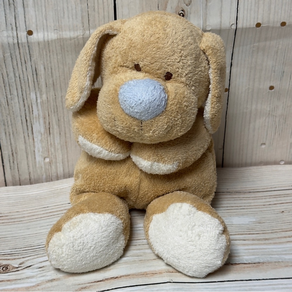 Ty Pluffies Baby Snugglepup Puppy Plush Brown Dog Blue Nose 2004 No Blanket